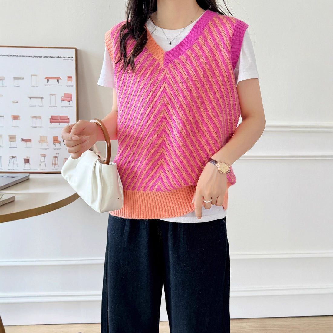 Korean-style New V-neck Knitted Vest
